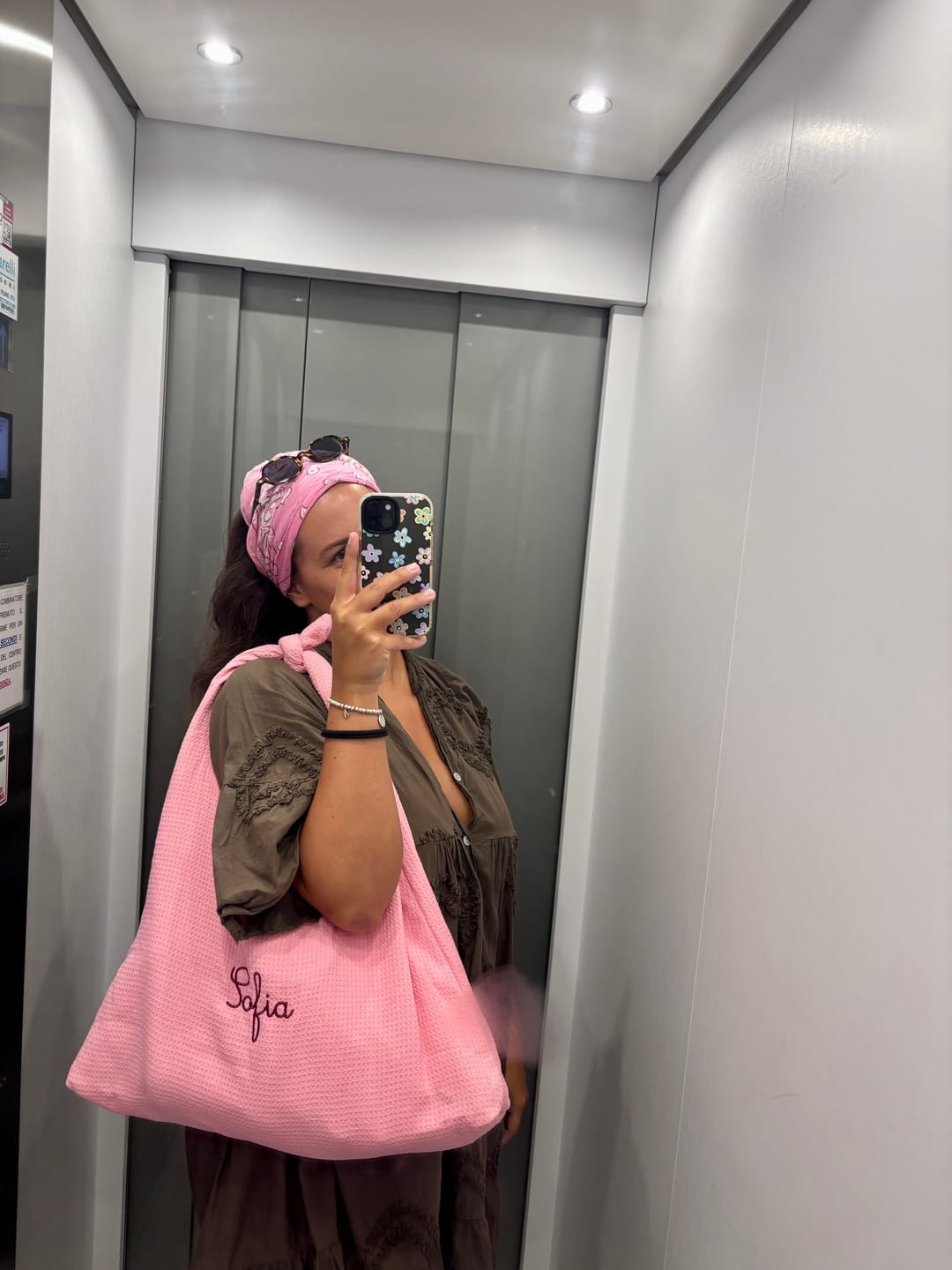 Customer photo review of Borsa Nodo in Spugna - Rosa