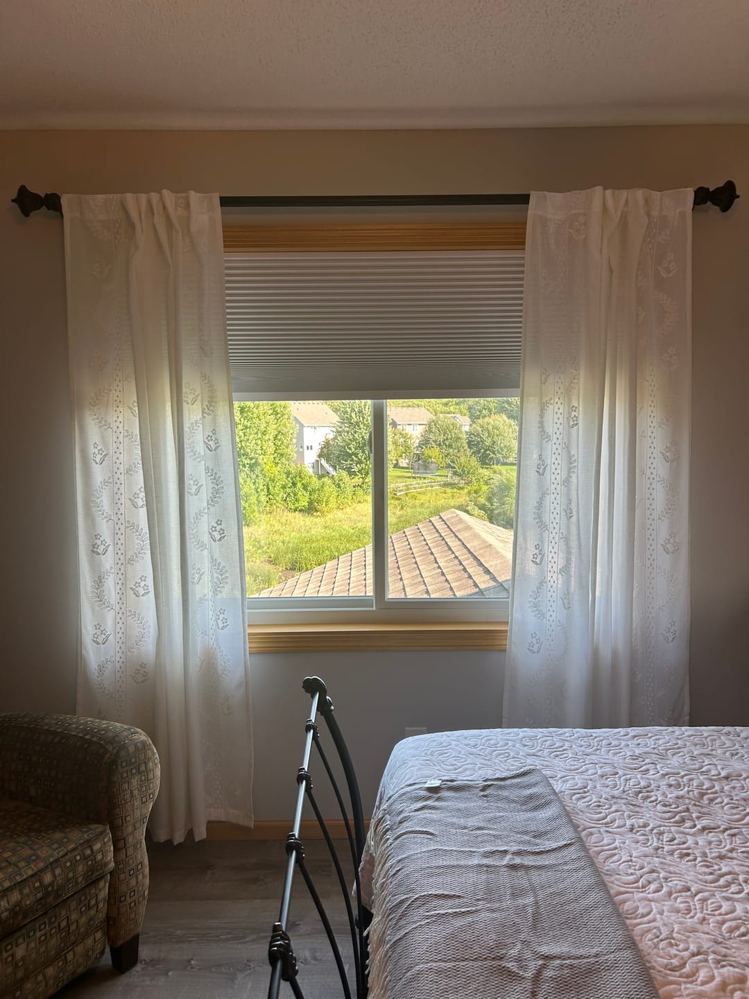 Customer photo review of Embroidered Vine Floral Linen Curtains (2 Panels)