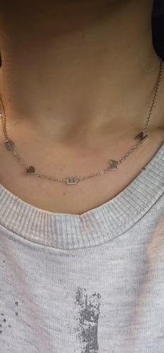 Customer photo review of Custom Sideways Initial Necklace