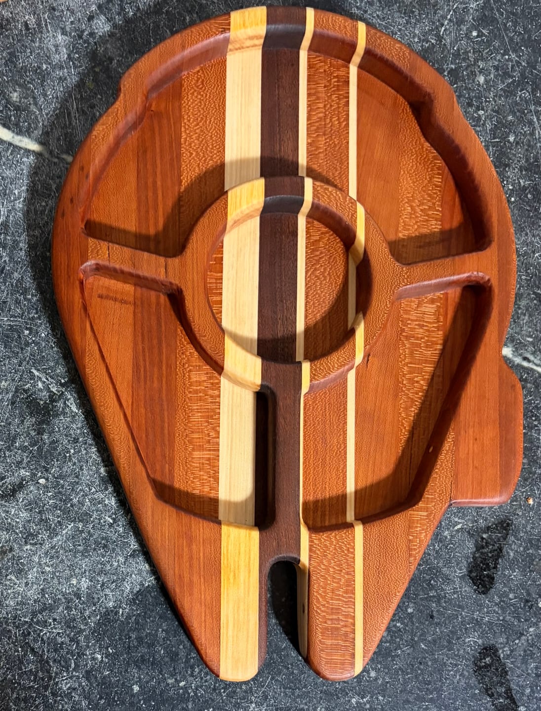 Customer photo review of 14.0x9.8" Falcon Spaceship Tray 22 Acrylic Router Template