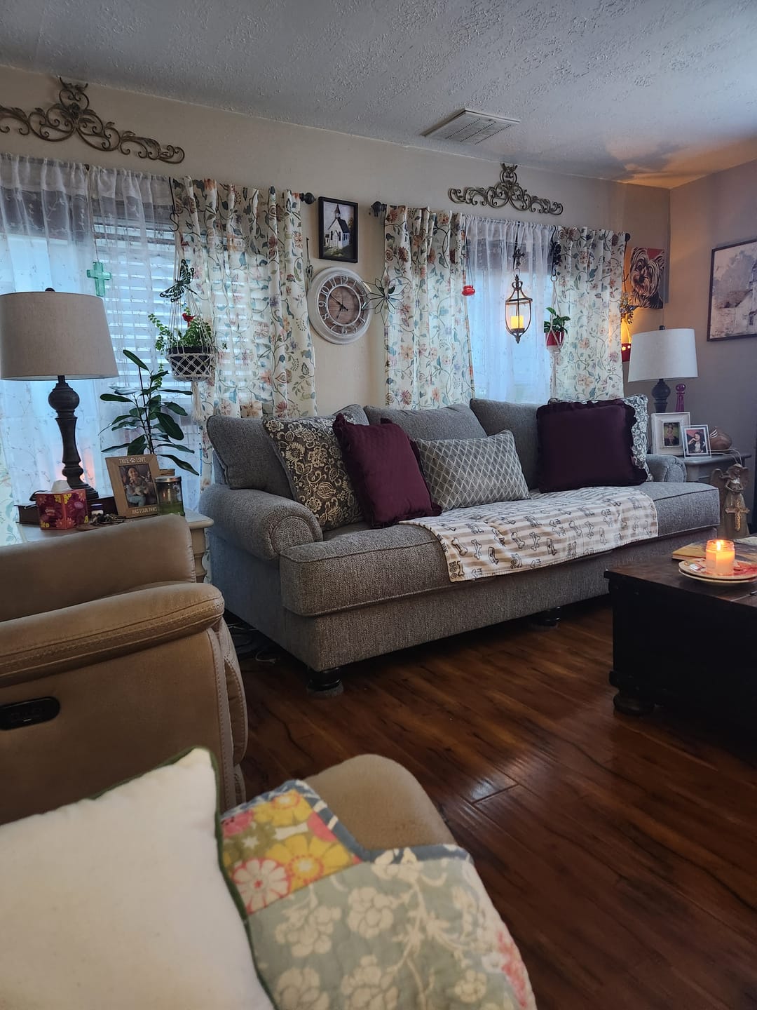 Customer photo review of Hattie Floral Linen Blend Curtains (2 Panels)
