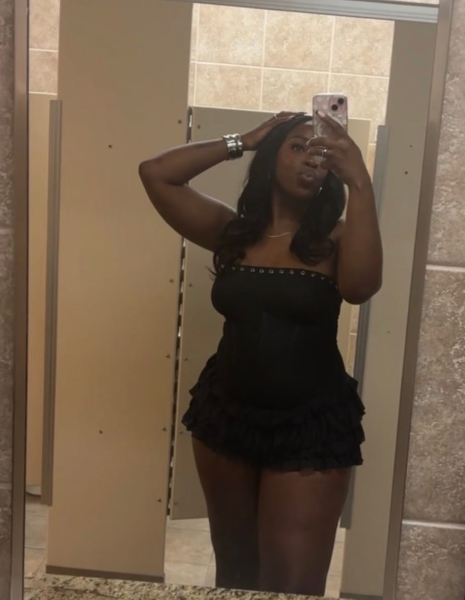 Customer photo review of Natti Ruffled Corset Tube Mini Dress