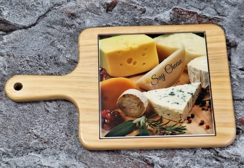 Customer photo review of Houten Kaasplank Vierkant met Keramische Tegel voor sublimatie