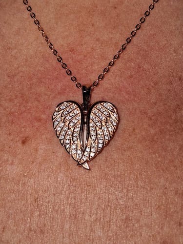 Customer photo review of Custom Angel Photo Locket Necklace