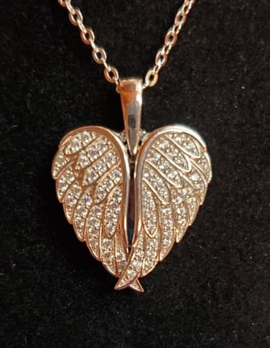 Customer photo review of Custom Angel Photo Locket Necklace