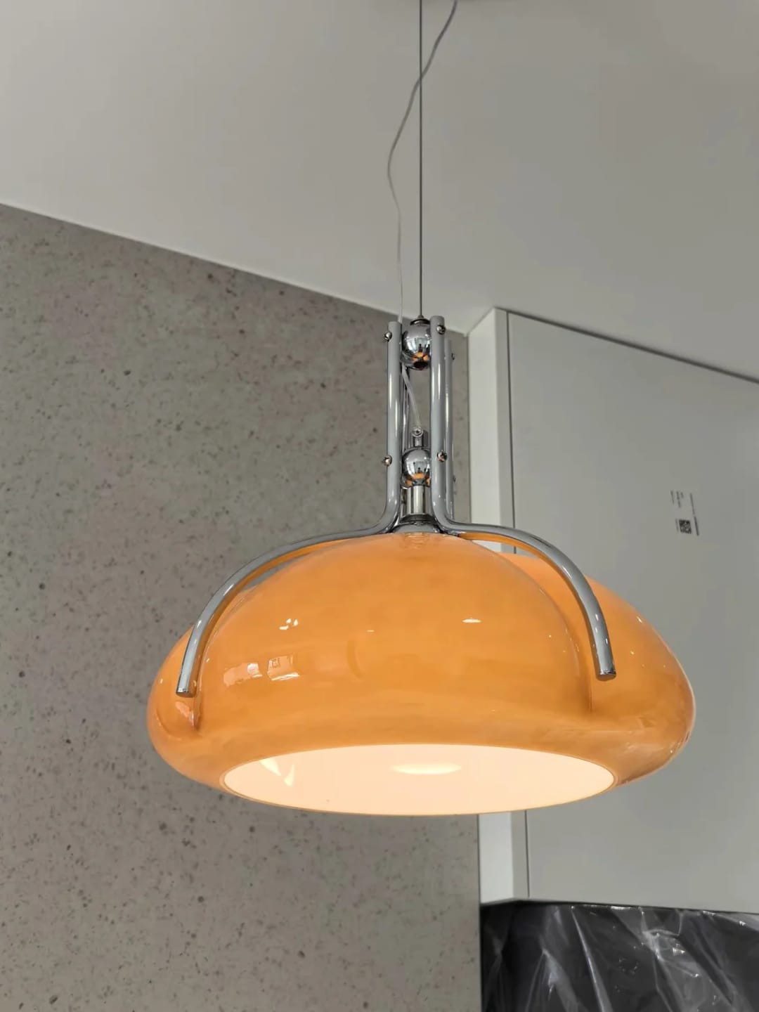 Customer photo review of Amber Dome Pendant Light