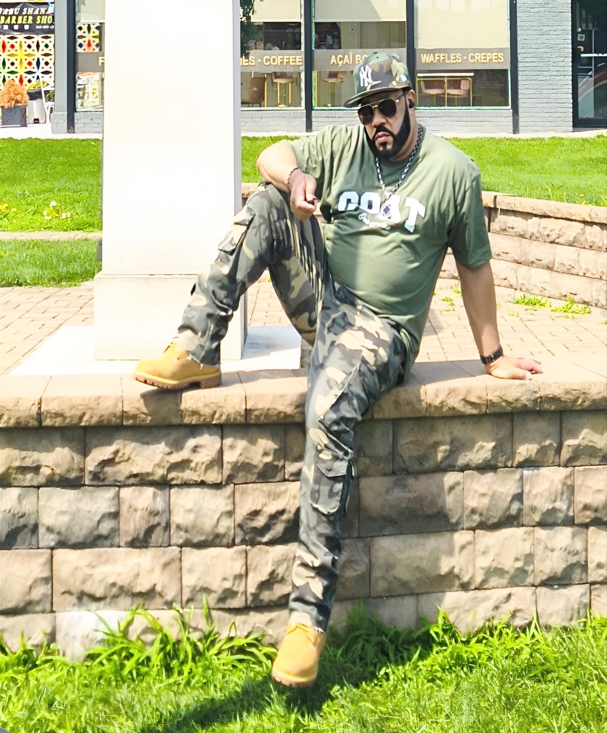 Customer photo review of Vortex Cargo Stacked Denim Jeans (Camo)