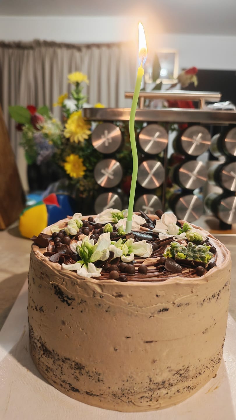 Customer photo review of double chocolate cake