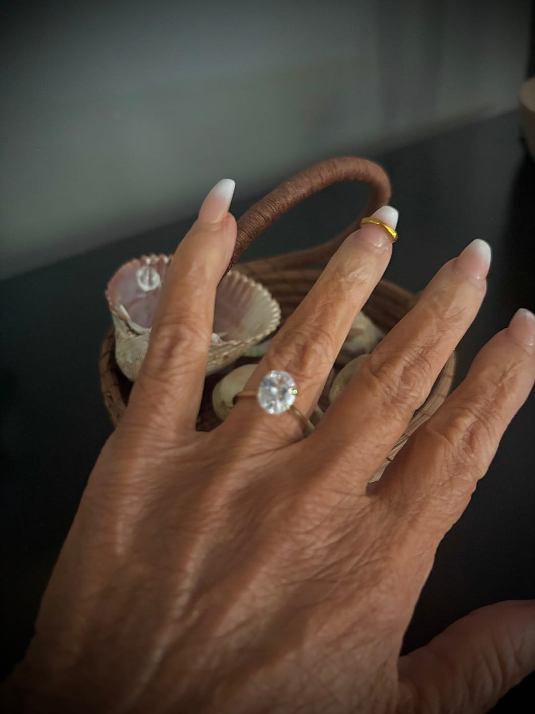 Customer photo review of Oval Solitaire Diamond-Inspired Ring 3ct