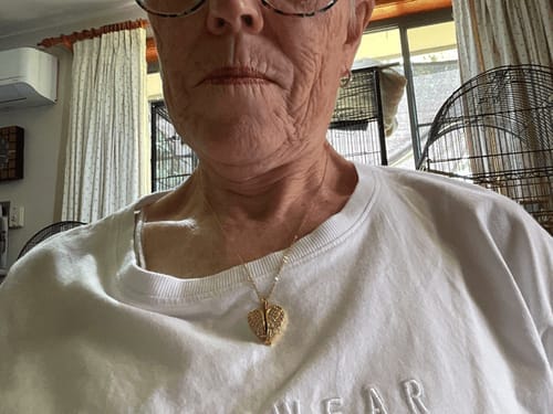 Customer photo review of Custom Angel Photo Locket Necklace