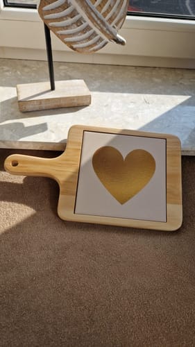 Customer photo review of Houten Kaasplank Vierkant met Keramische Tegel voor sublimatie
