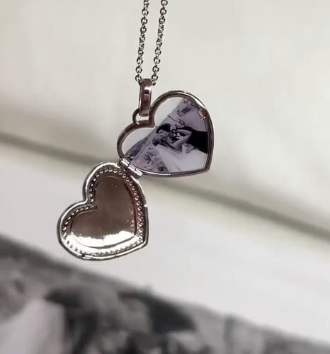Customer photo review of Custom Photo Heart Locket Necklace
