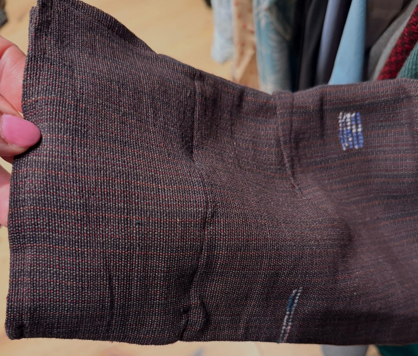 Customer photo review of NEW! Cotton Jamdani Cardi Jacket Mahogany