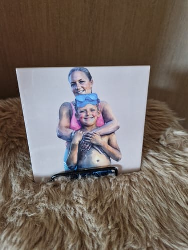 Customer photo review of Sublimatie Keramische Tegel 10.8 x 10.8 cm Wit Glanzend - Keramiek