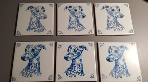 Customer photo review of Sublimatie Keramische Tegel 10.8 x 10.8cm Wit Mat voor sublimatie - Keramiek