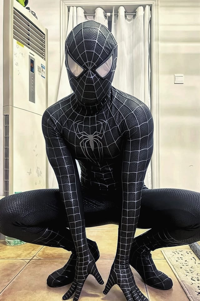 Customer photo review of Tailor made!  Sam Raimi Spiderman 3 Symbiote Suit (Replica Grade)(Screen Printed)
