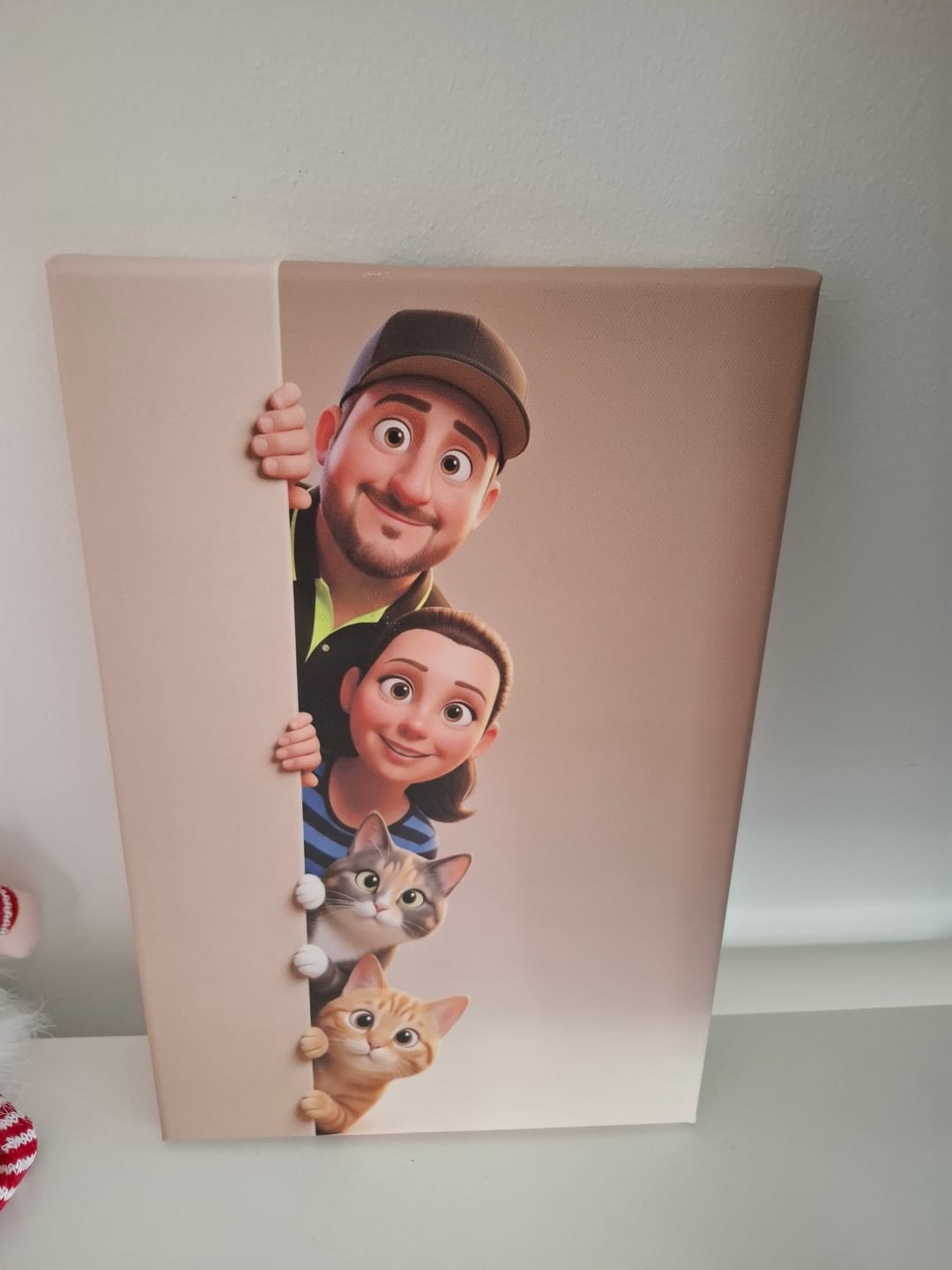 Customer photo review of Personalisierte Leinwand - Animiert hinter der Wand