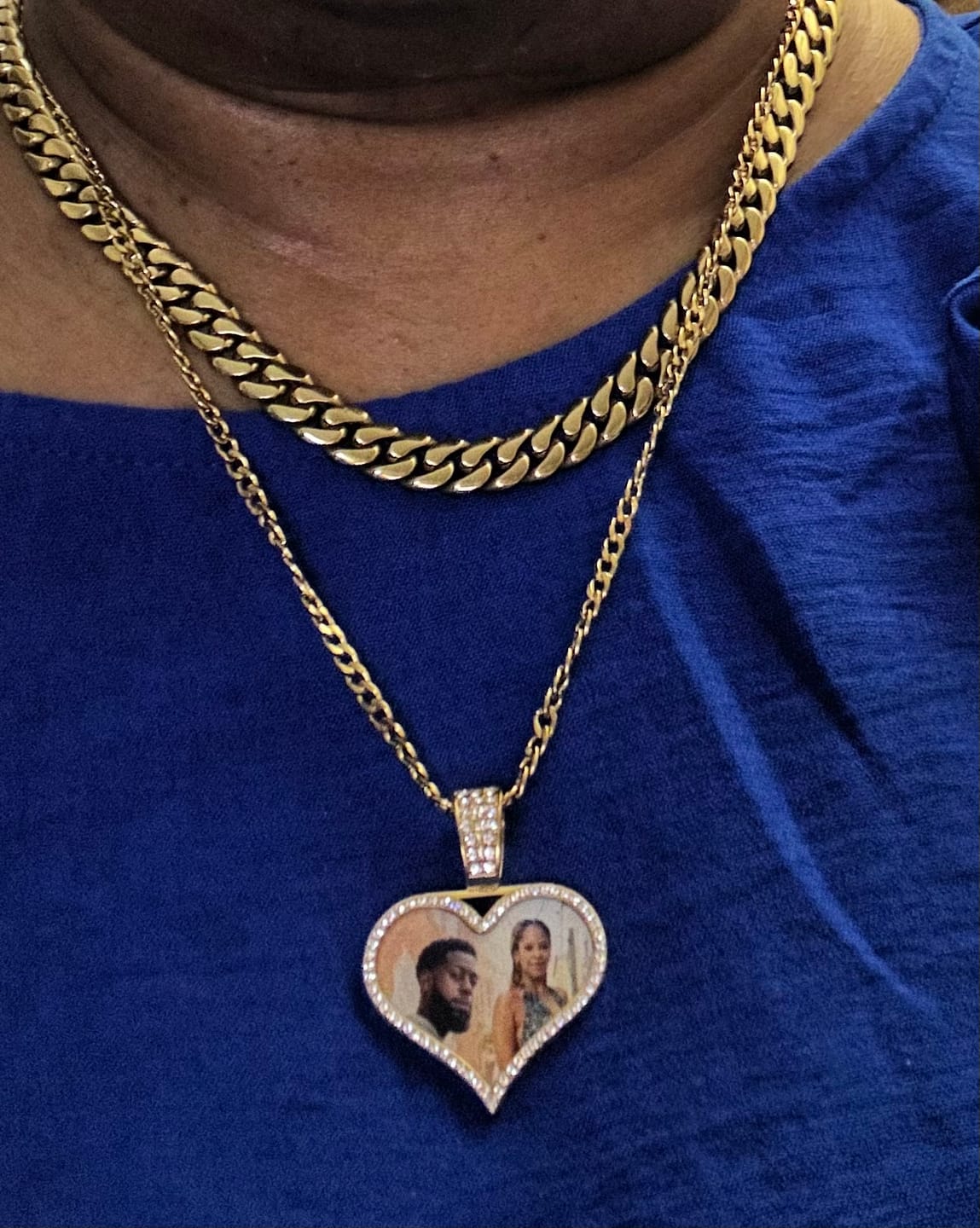 Customer photo review of Iced Photo Pendant w/ Cuban Chain