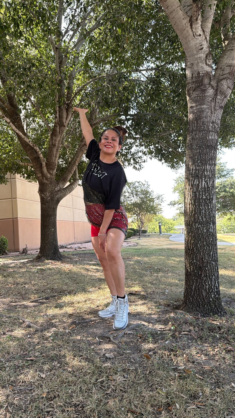 Customer photo review of Rock 'n' Roll Oversized Long Mesh Top