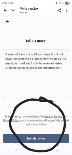 Customer photo review of 3 in 1 Screen Protector - Samsung-S