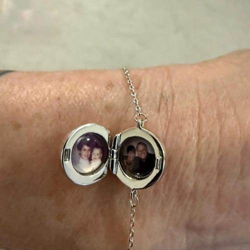 Customer photo review of Custom Photo Locket Bracelet