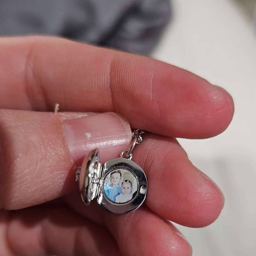 Customer photo review of Custom Photo Locket Necklace