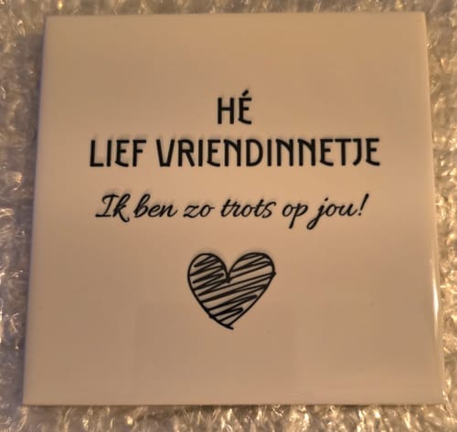Customer photo review of Sublimatie Keramische Tegel 10.8 x 10.8 cm Wit Glanzend - Keramiek