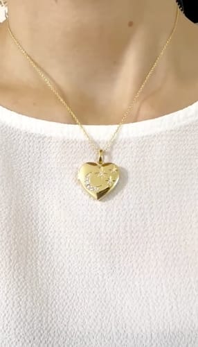Customer photo review of Custom Photo Heart Locket Necklace
