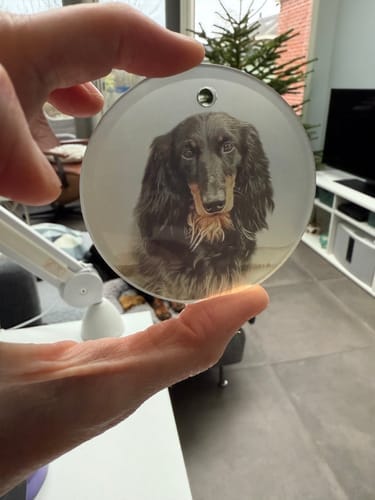 Customer photo review of Glazen Kerstboomhanger Ø 7,5 cm Ronde Hanger voor Sublimatie & Personalisatie