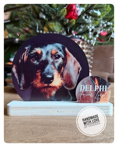 Customer photo review of Decoratief Populierenhouten Plankje met 2 Blanco MDF Cirkels voor Sublimatie