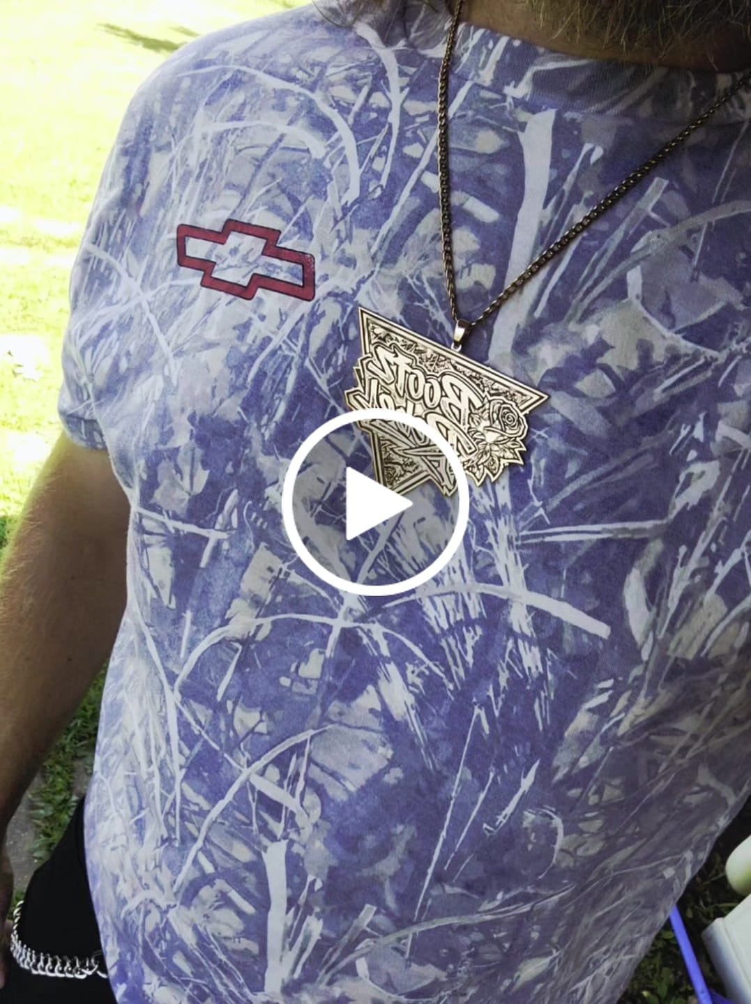Customer video review of Custom Logo Engraved Photo Pendant Necklace