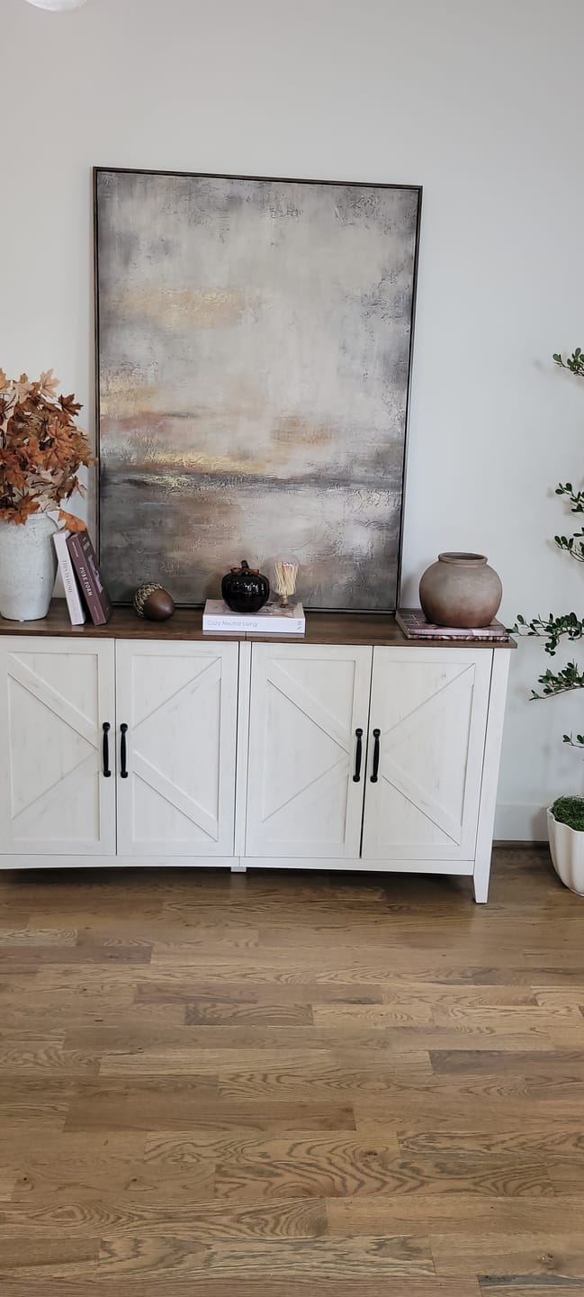 Customer photo review of Gold Leaf Misty Abstract Painting
