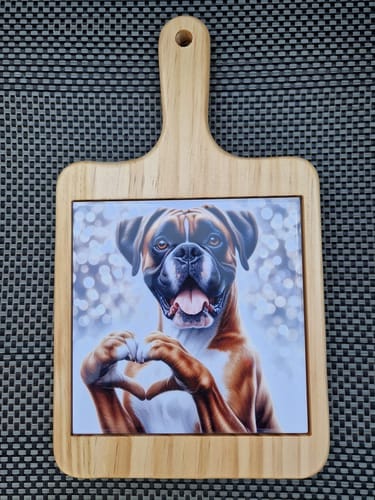 Customer photo review of Houten Kaasplank Vierkant met Keramische Tegel voor sublimatie