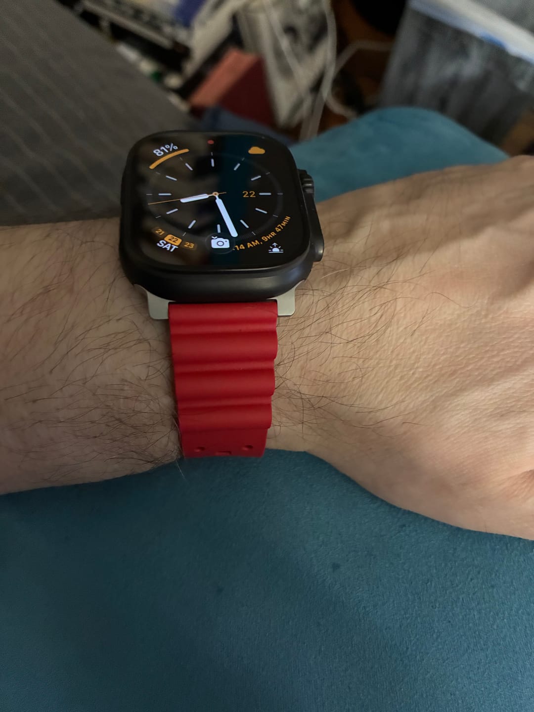 Customer photo review of Sport Rubber Band - For Apple Watch ULTRA - Red