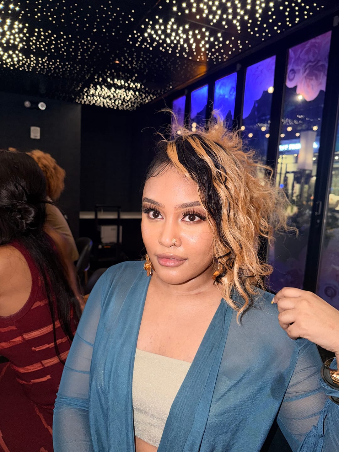Customer photo review of Sensationnel Instant Weave Drawstring Cap Up-Do Half Wig - IWD 9
