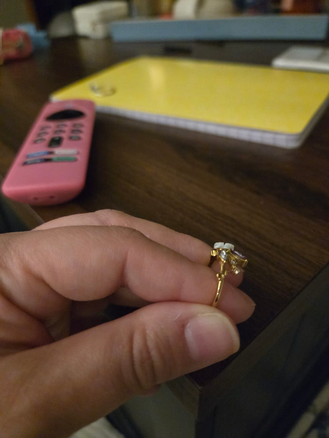 Customer photo review of Crystal White Blossom Ring Gold