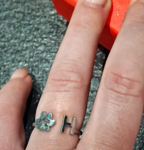 Customer photo review of Custom Pet Initial Ring