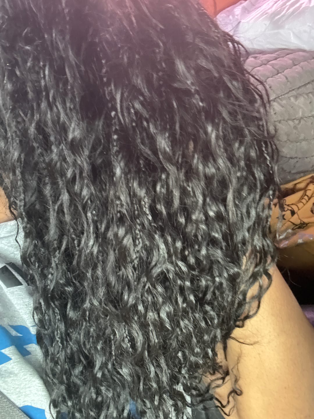 Customer photo review of Wet & Wavy Bulk Hair Extensions for Braiding
