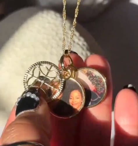 Customer photo review of Custom Multi Photo Locket Necklace