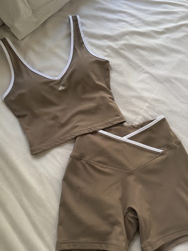 Customer photo review of Women’s Top & Shorts Workout Set – Outline Studio