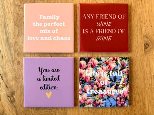 Customer photo review of Sublimatie Keramische Tegel 10.8 x 10.8cm Wit Mat voor sublimatie - Keramiek