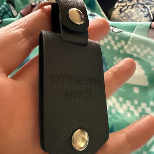Customer photo review of Custom Leather Photo Keychain