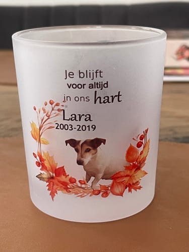 Customer photo review of 170ml (6oz) Theelichthouder Frosted voor sublimatie ( Waxinelicht)