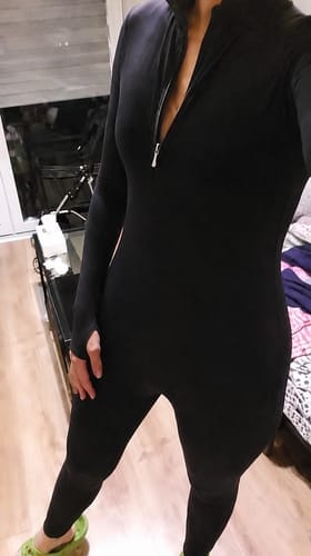 Customer photo review of Women’s Long-Sleeve Sculpting Jumpsuit – Sculpt