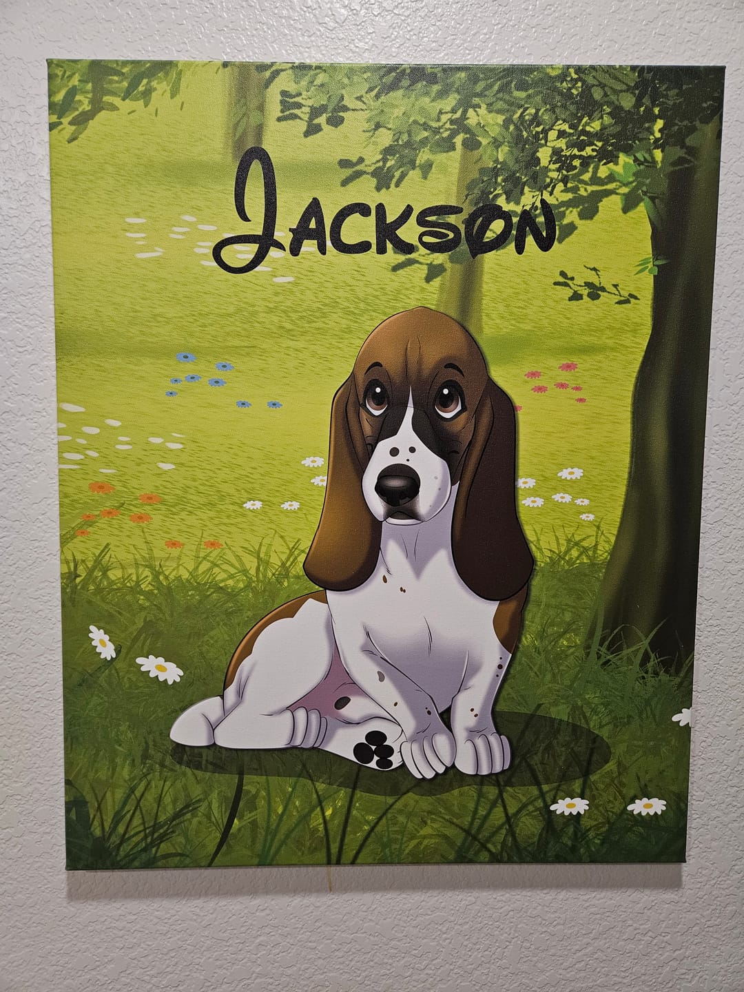 Customer photo review of Custom Hand-Drawn Cartoon Pet Portrait