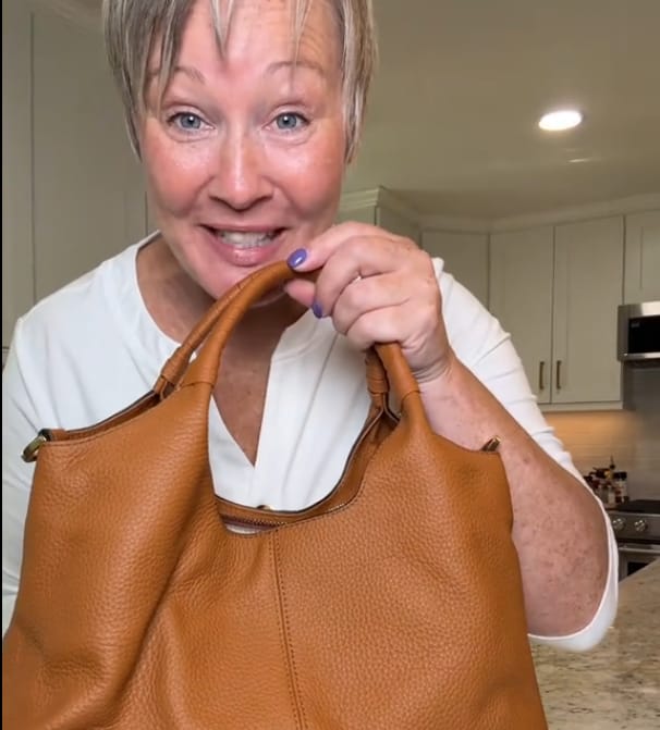 Customer photo review of Carrina – Soft Leather Everyday Hobo Bag