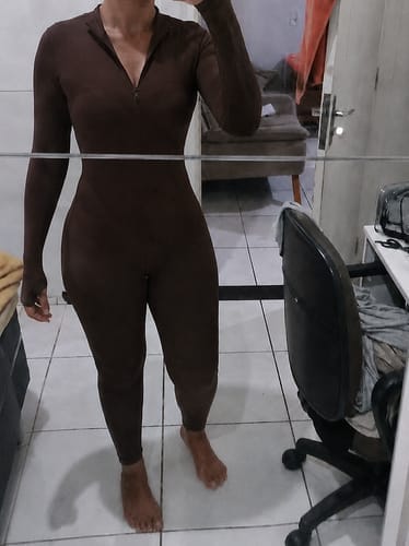 Customer photo review of Women’s Long-Sleeve Sculpting Jumpsuit – Sculpt