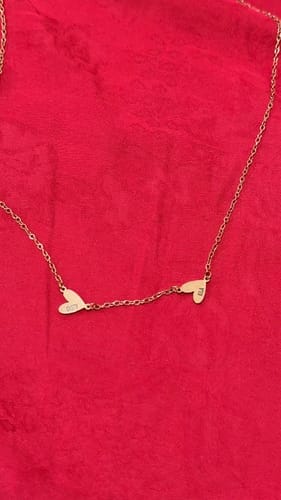 Customer photo review of Custom Engraved Heart Necklace