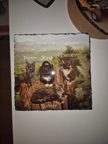 Customer photo review of Leisteen Vierkant 19,5x19,5cm voor sublimatie