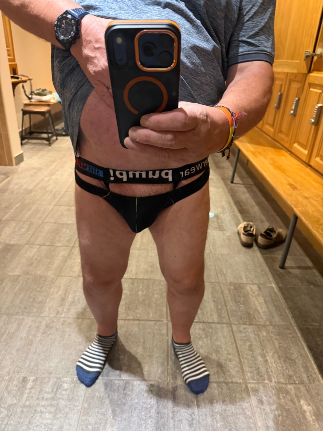Customer photo review of 2 Pack Men’s Sexy Low-rise Garter Briefs